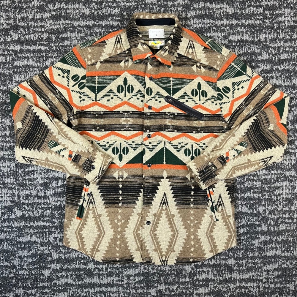 Ourcaste Shirt Jacket Mens Medium Multi Southwestern Geometric Wool Shacket